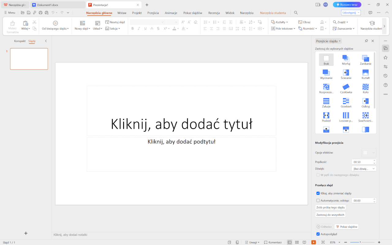 Funkcje WPS Presentation