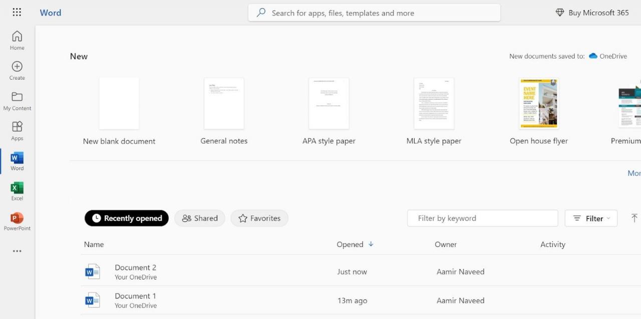 قوالب المستندات الجديدة