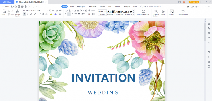 edición de plantilla WPS en Writer