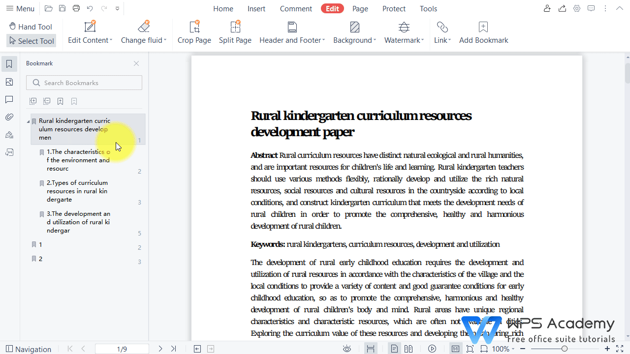 How to use PDF editor to Add Bookmark in WPS Office WPS Office Academy