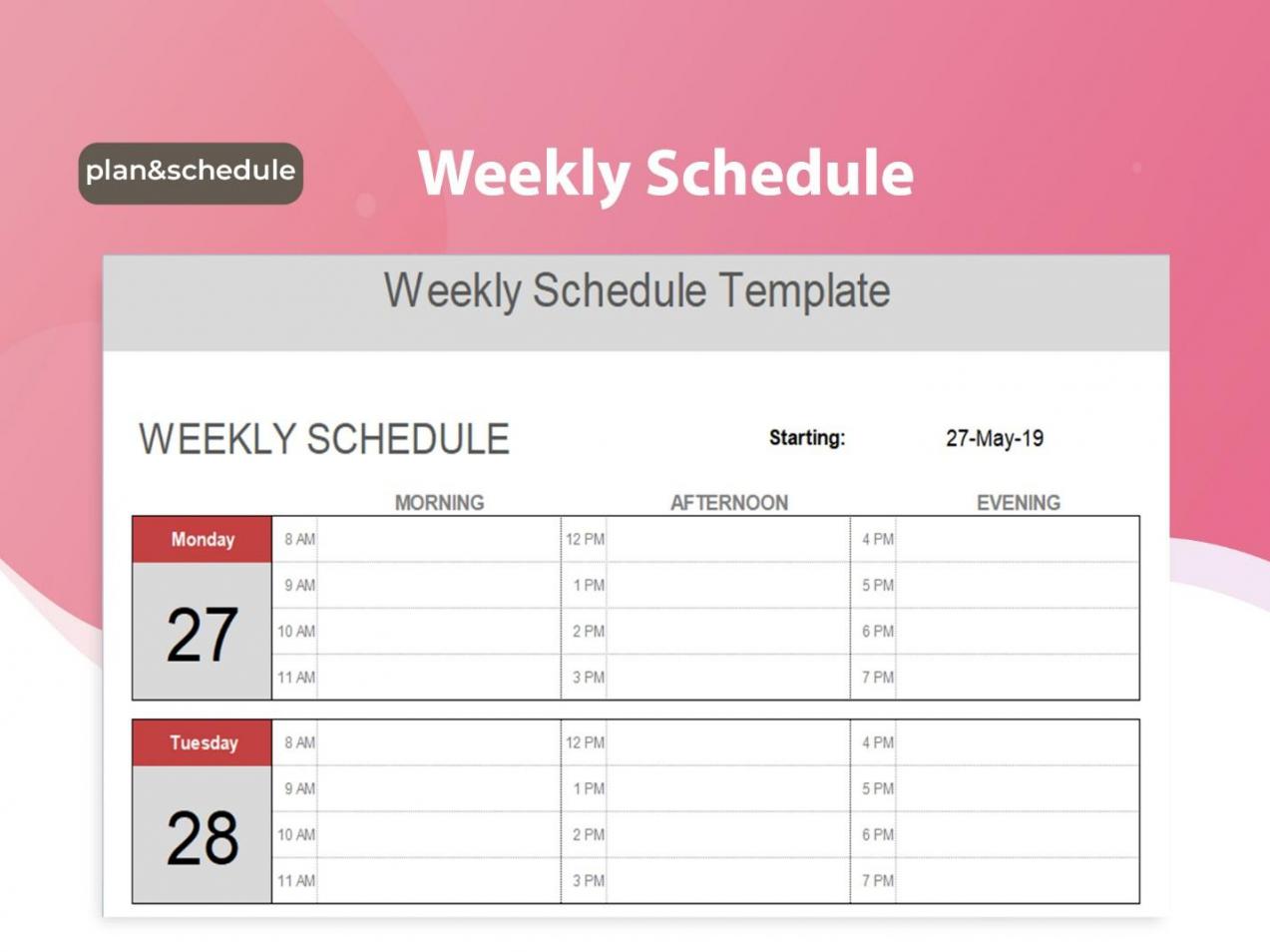 simple weekly employee schedule template in calendar format