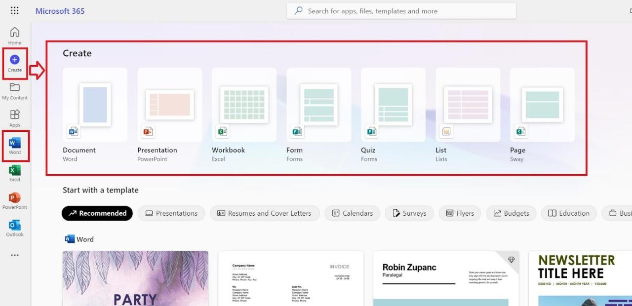 إنشاء مستند جديد