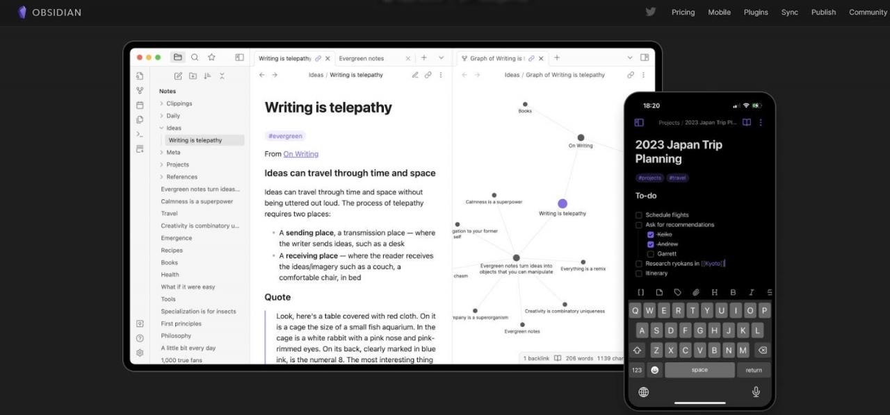 Baixar o Obsidian como um segundo cérebro