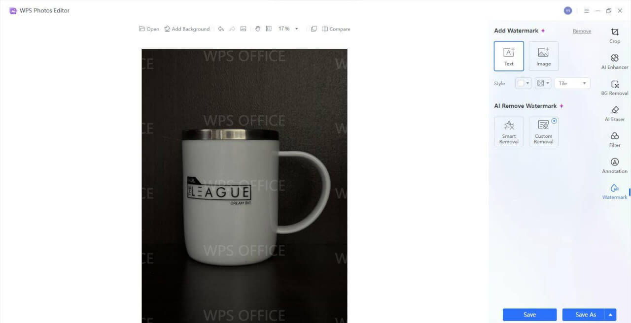 WPS Fotos Vandmærke