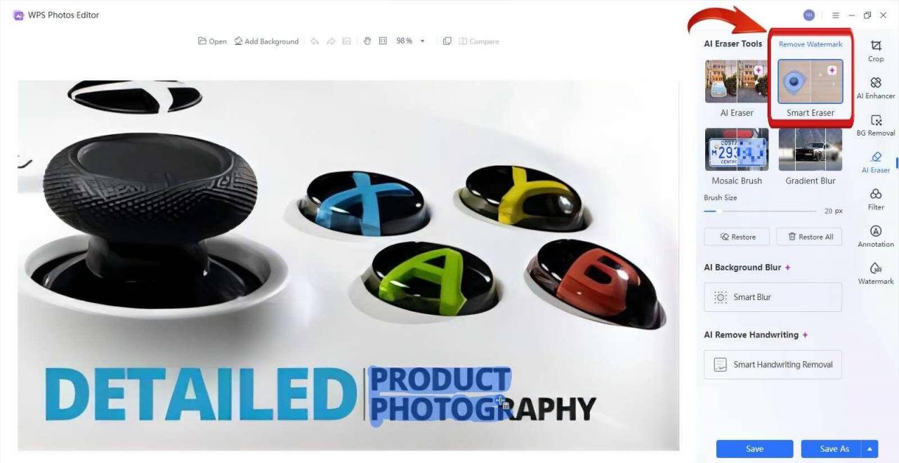 WPS Fotografii Smart Eraser