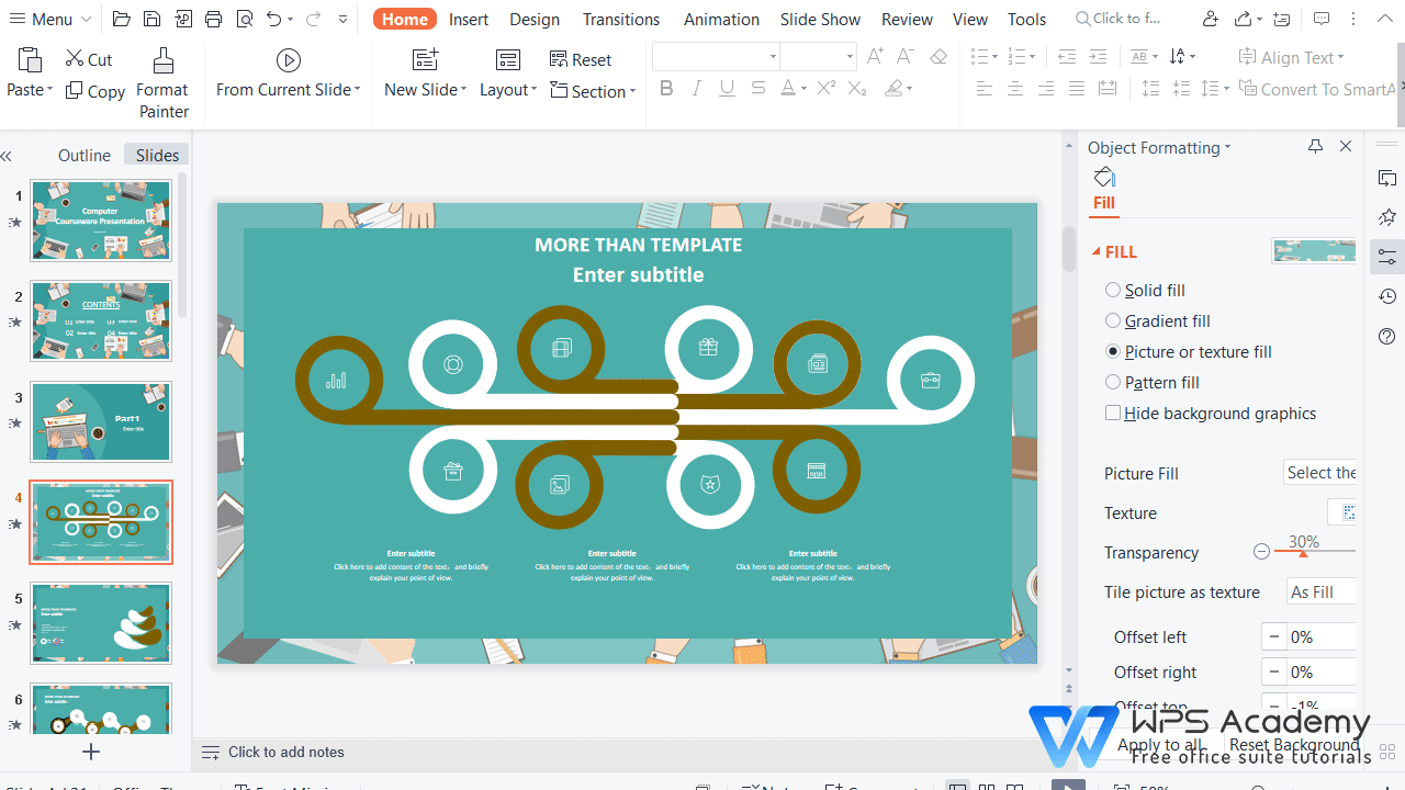 How to adjust the transparency of background in WPS Office PowerPoint | WPS  Office Academy