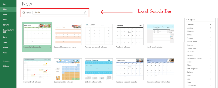 Excel Calendar templates