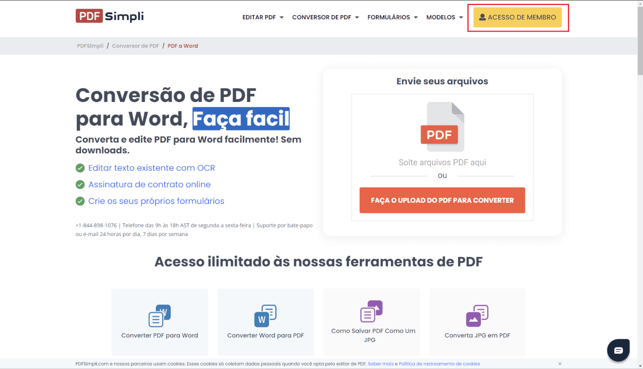 PDFSimpli Minha Conta