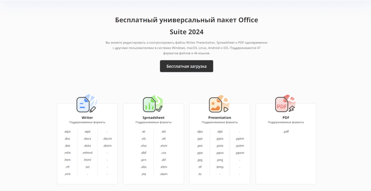 “Страница посадочной для всех приложений WPS”