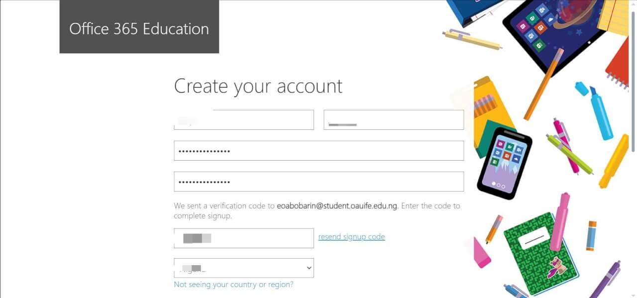registro de informações do estudante