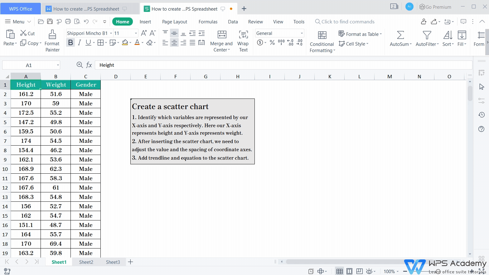 How to create a scatter chart in WPS Spreadsheet | WPS Office Academy