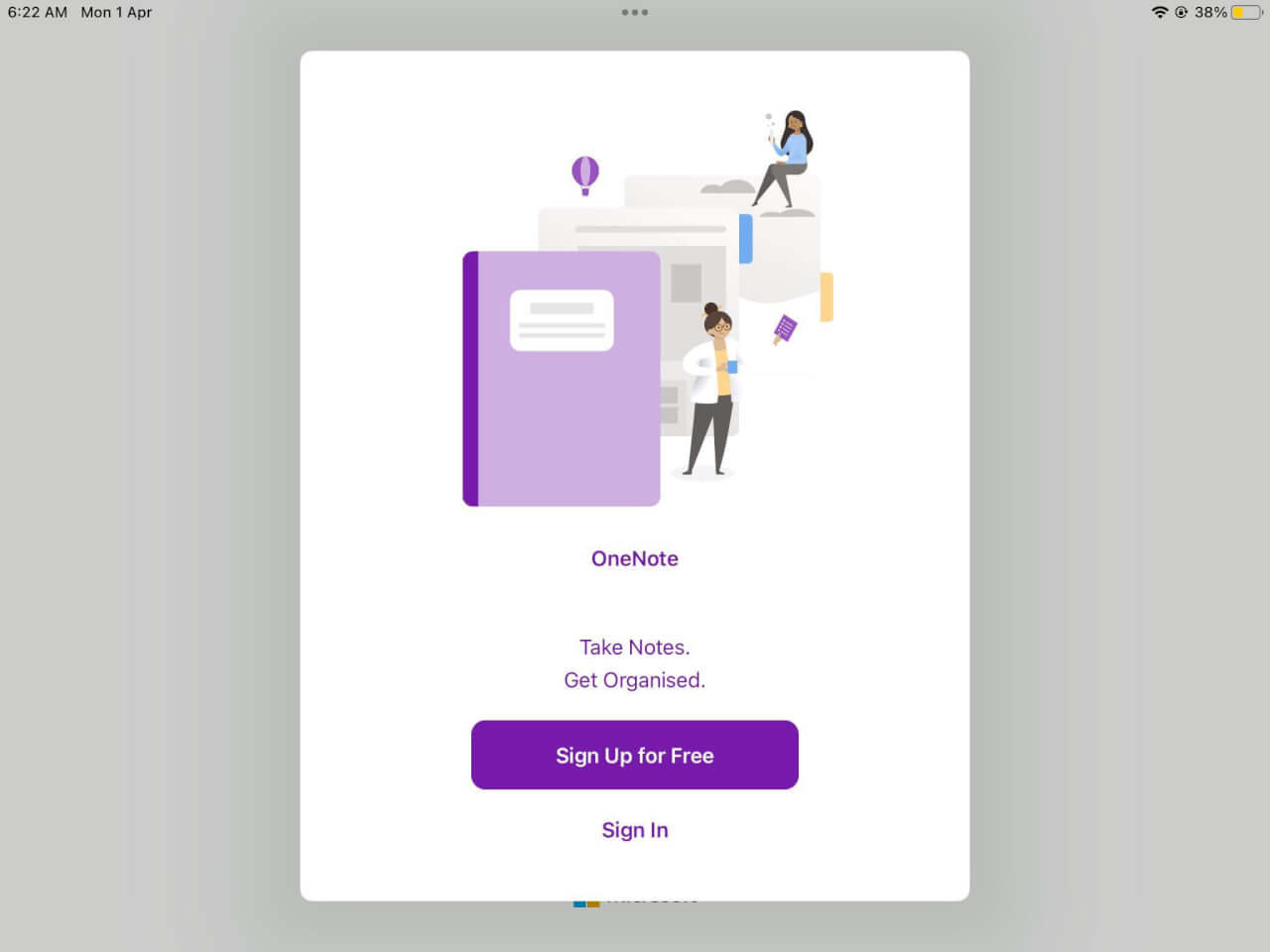 Microsoft OneNote interface