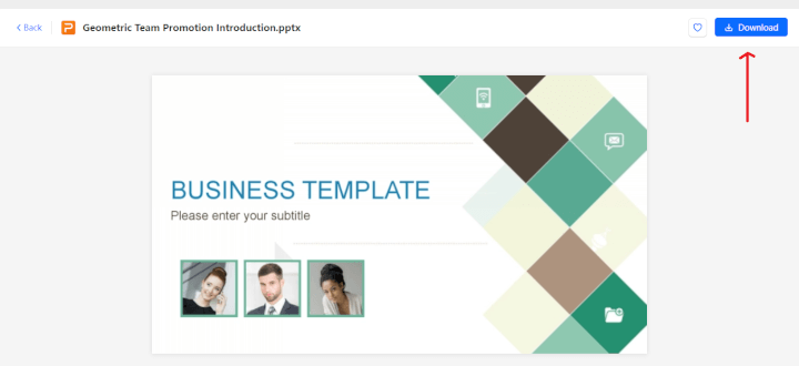 Загрузка шаблона Презентации WPS