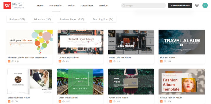 WPS Office presentation