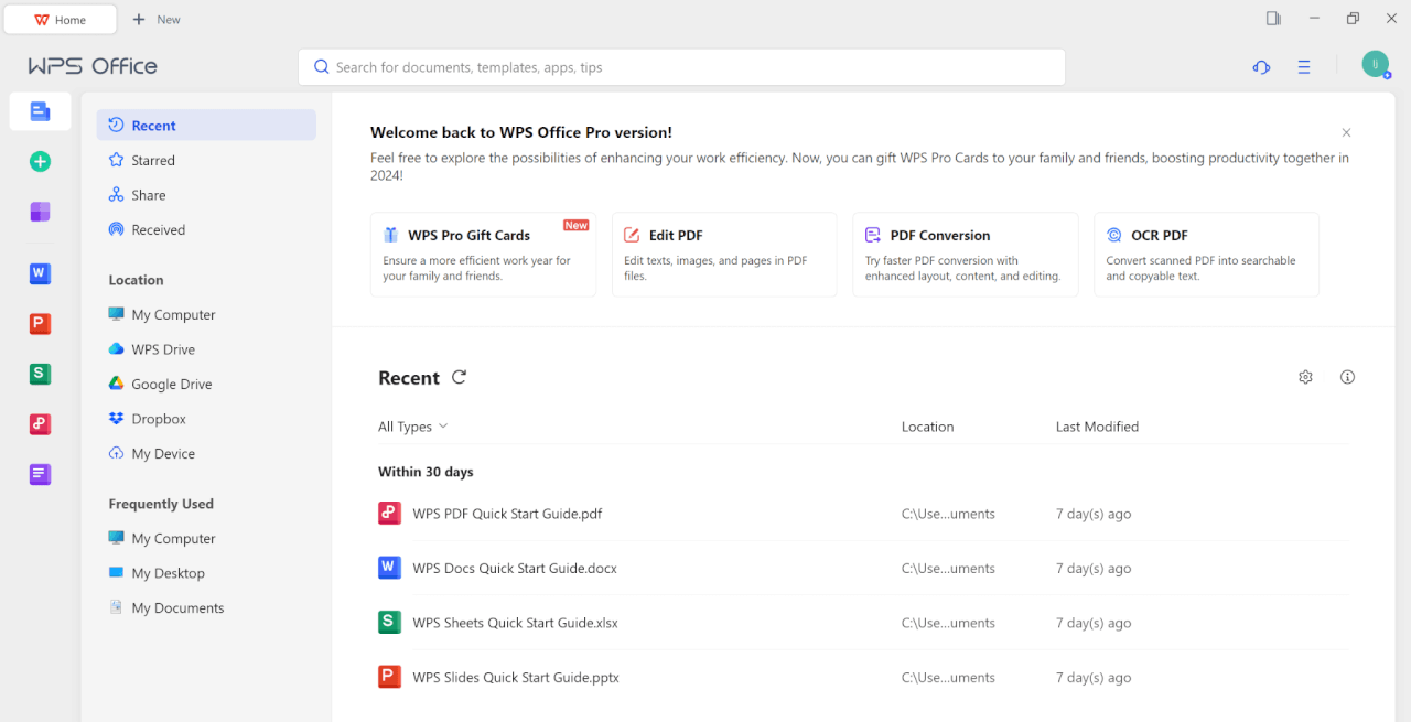 Truy cập không giới hạn các công cụ WPS