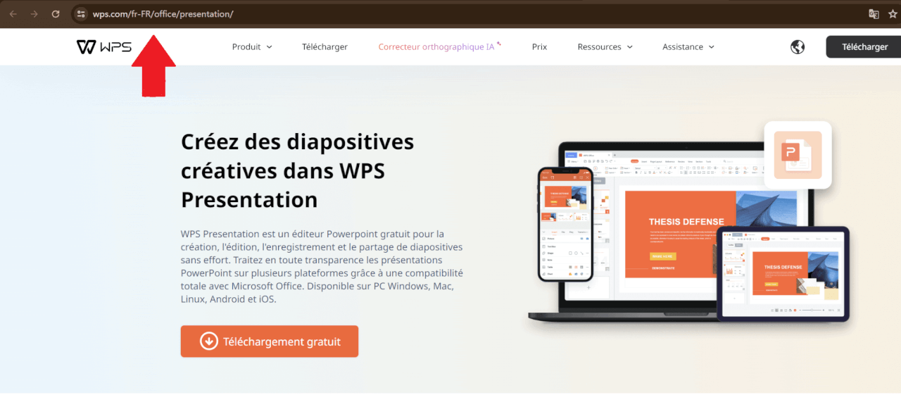 Site web de WPS Presentation