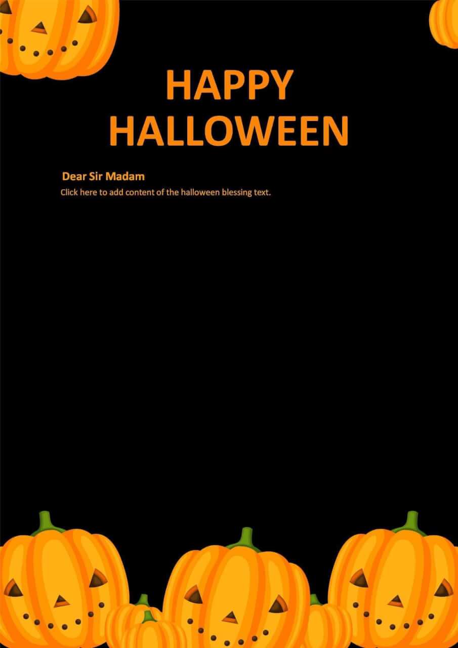 Orange Pumpkins Halloween Letter