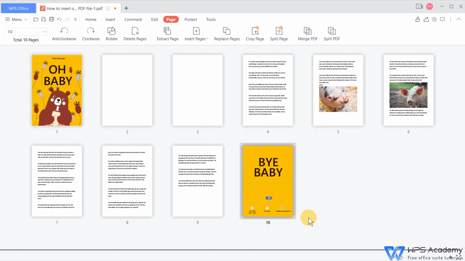 How to insert or delete pages in a PDF file | WPS Office Academy