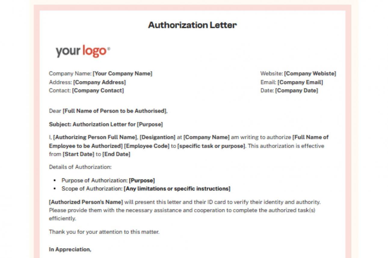 Customizable Letter for Company