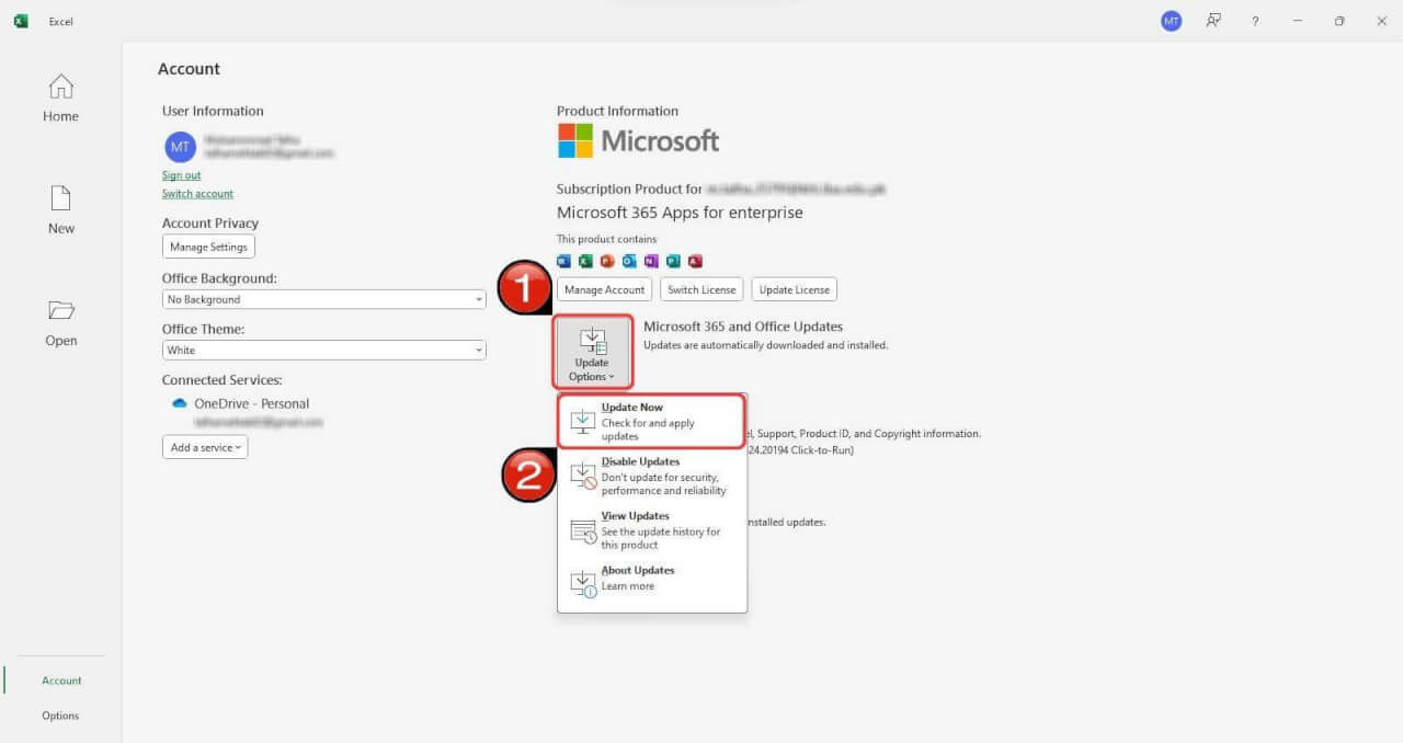 Actualizaciones de Microsoft Excel