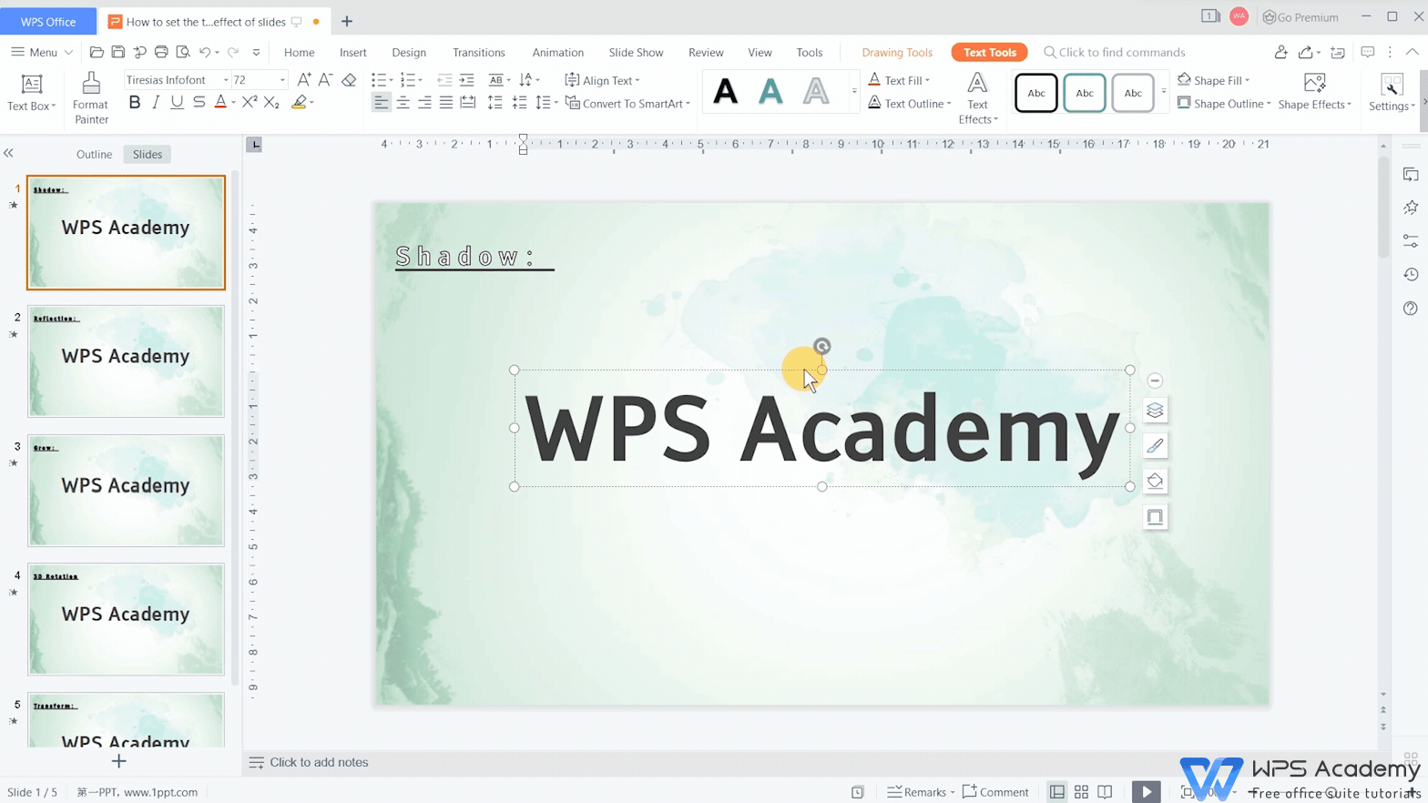 How to set the text effect of slides | WPS Office Academy