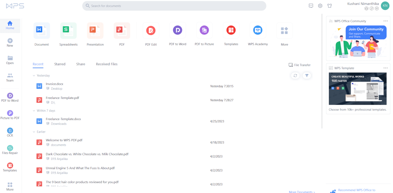 打開 WPS Office