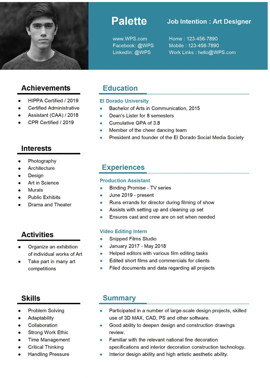 Free Resume Templates Download: Everything You Need To Know | WPS Office  Academy