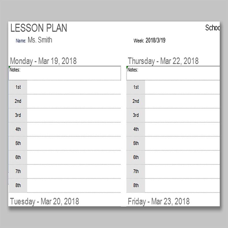 10 Lesson Plan Template Word Free Download Pdf Excel 652x418