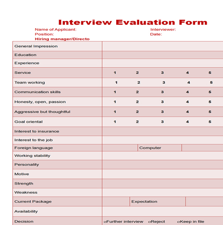 Evaluation Template Evaluation Template