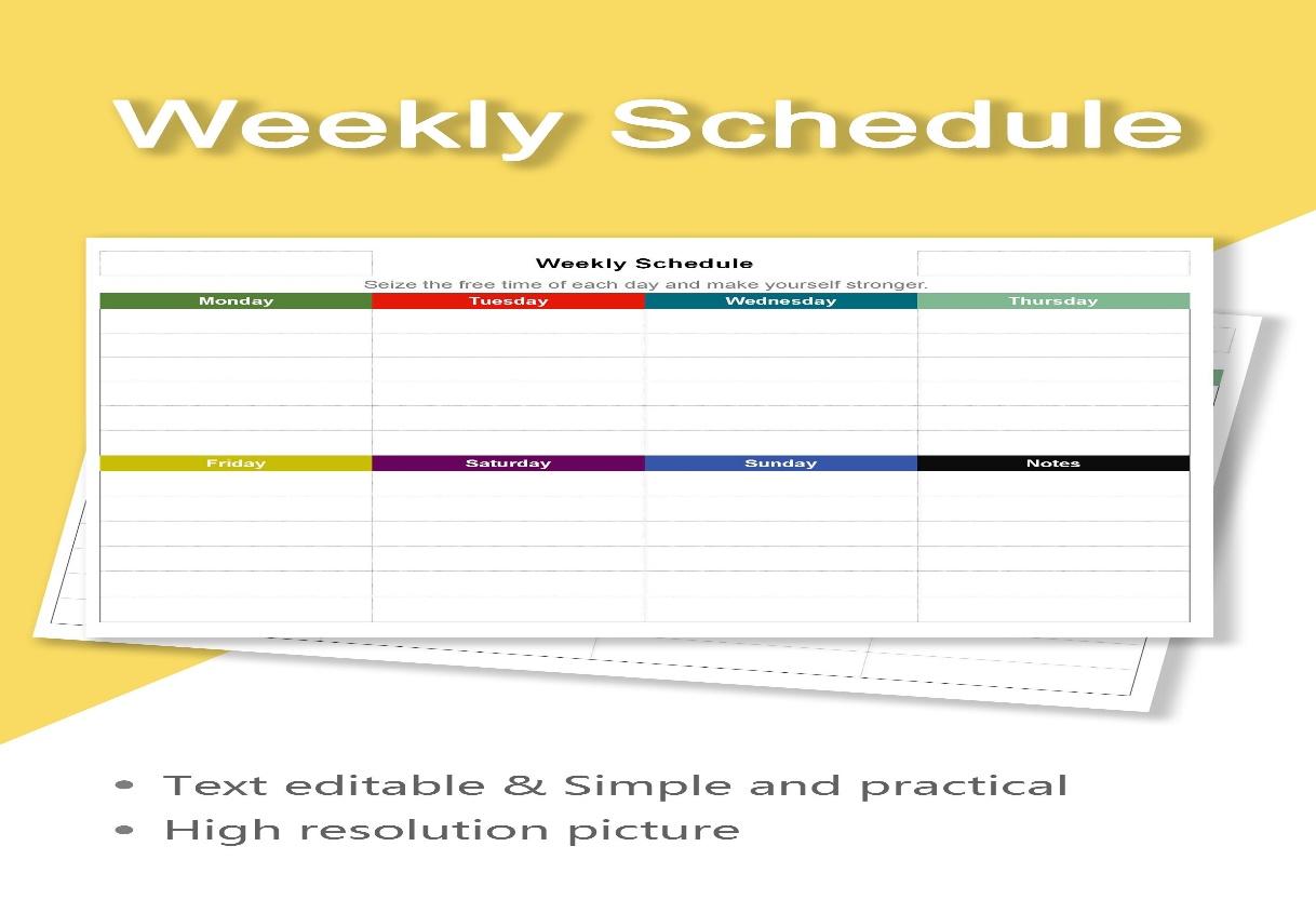 weekly schedule calendar template for word wps office academy