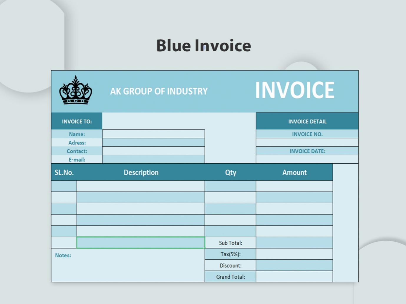 Excel Templates For Invoices