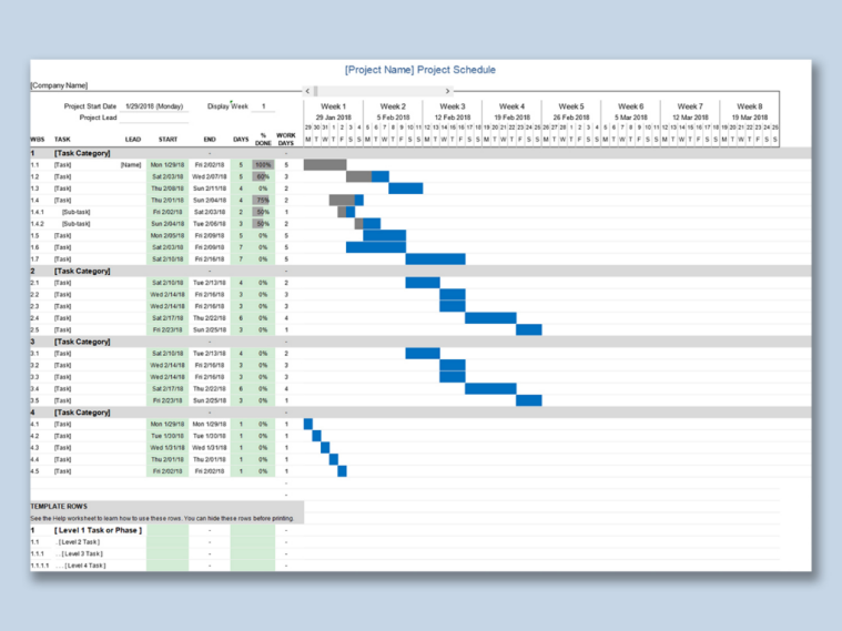 Excel 2007 Timeline Template