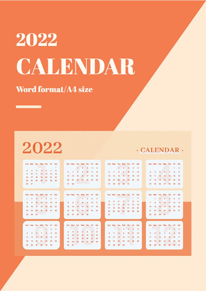 Simple Printable Word Calendar Template 2022 | WPS Office Academy