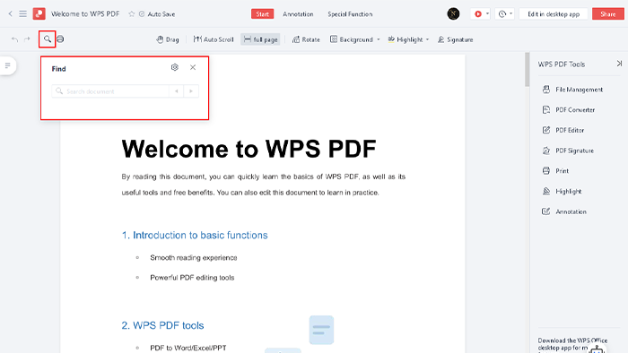 Как найти текст в pdf оффлайн с помощью wps как лучшего инструмента