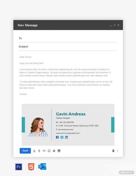 Professional email signature example