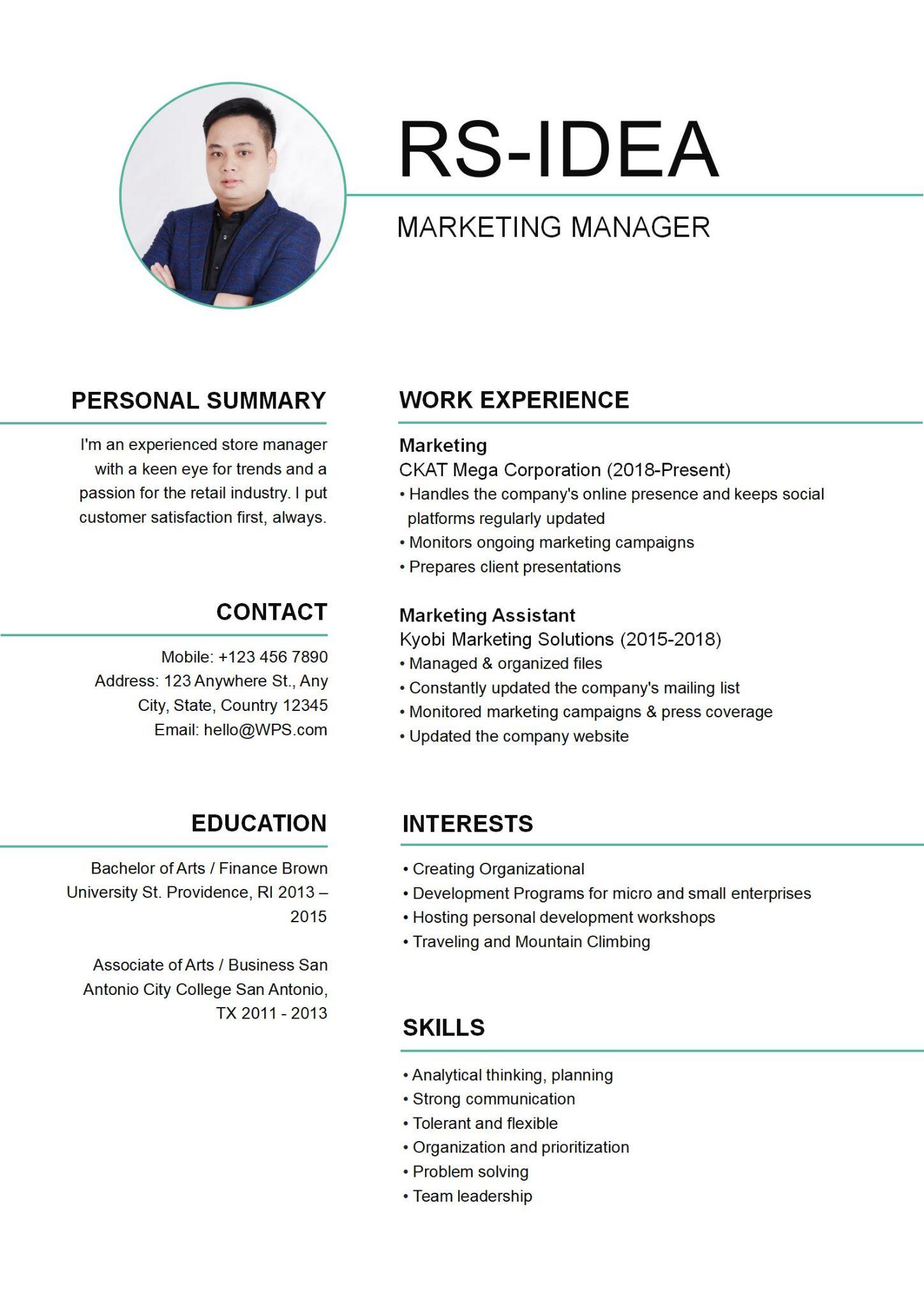 hd resume format pdf