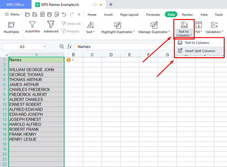 smart split columns feature smart split columns feature