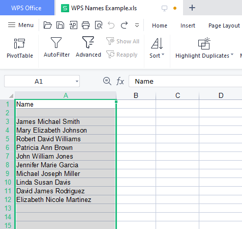 spreadsheet column filled with data spreadsheet column filled with data