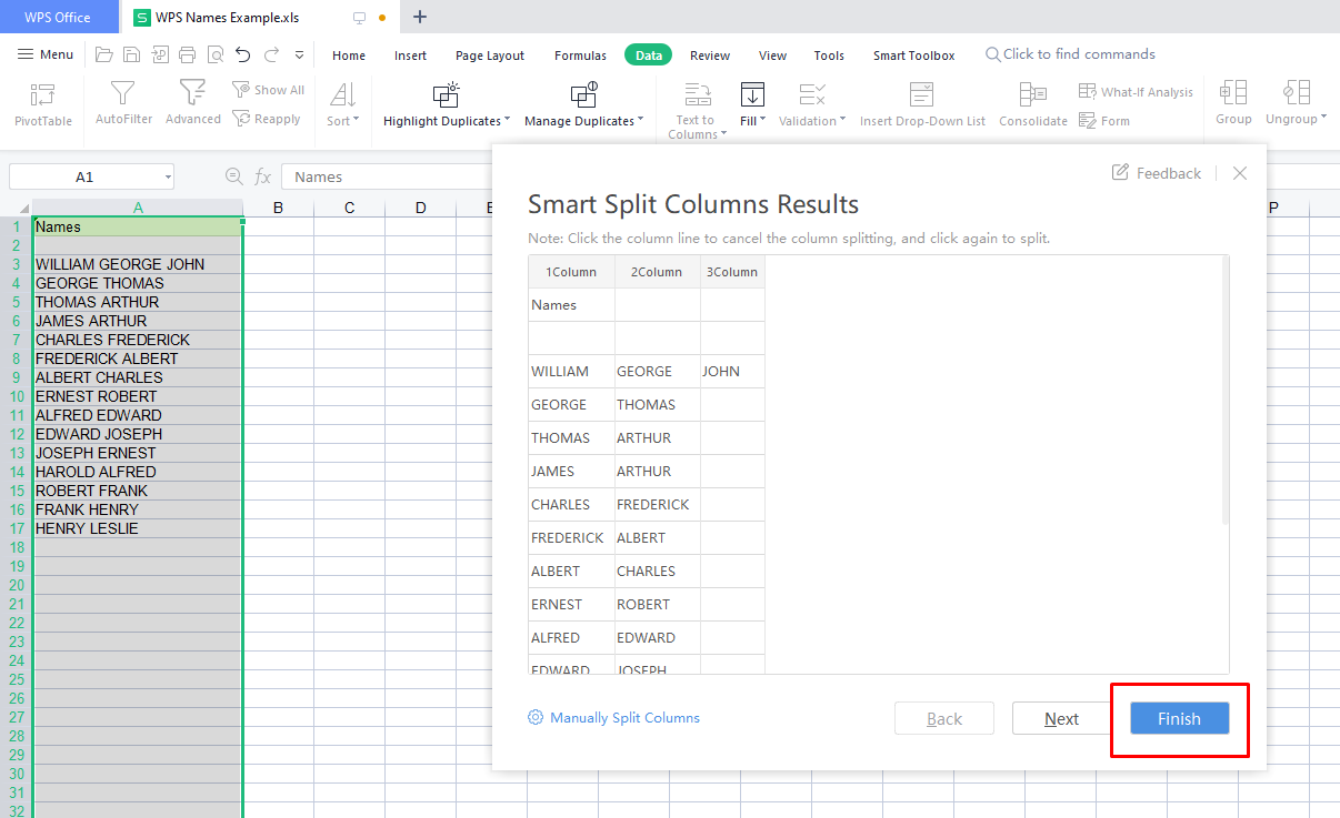 smart split dialog box smart split dialog box