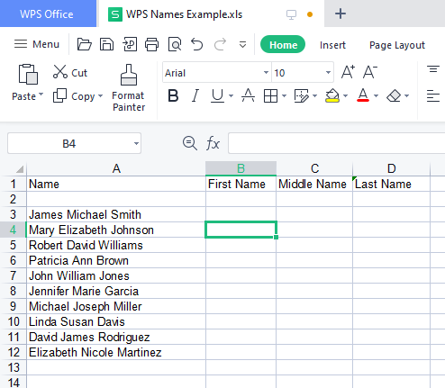 spreadsheet with different columns spreadsheet with different columns