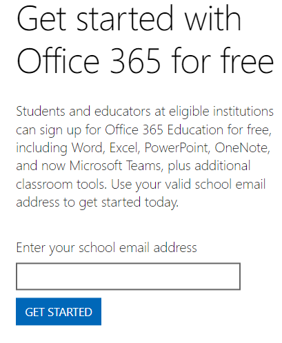 Microsoft 365 student sign-in
