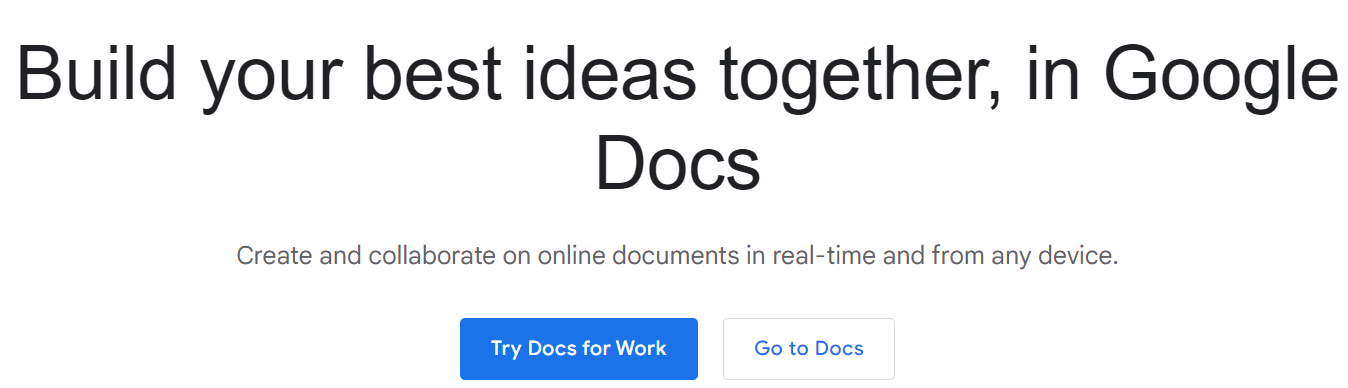 Google Docs Homepage