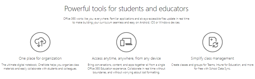 Office 365 Education features
