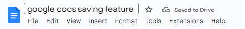 Google Docs Saved to drive