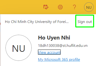 Sign out your account