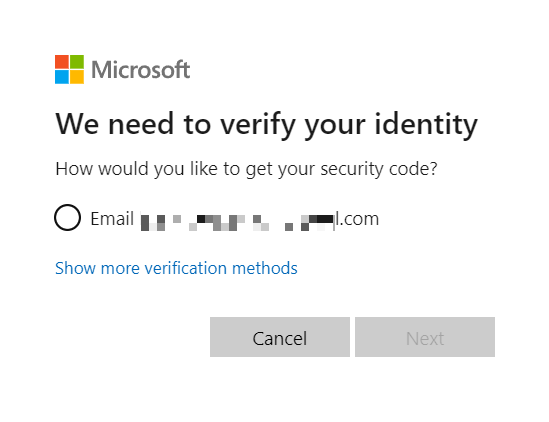 Choose verification code’s options