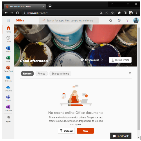 Excel Online Website screenshot
