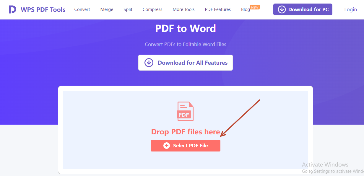 télécharger un fichier PDF sur WPS en ligne