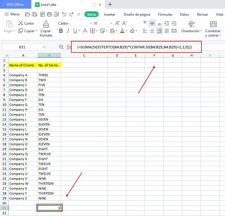 Cómo contar valores de texto únicos en Excel en Windows y Mac