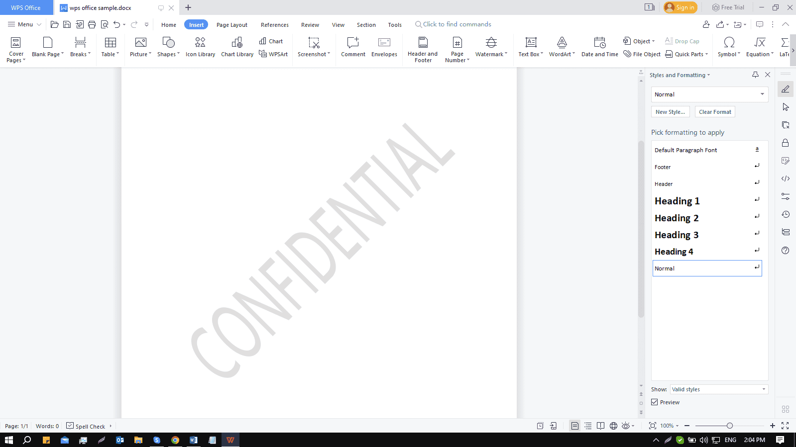 document with a watermark